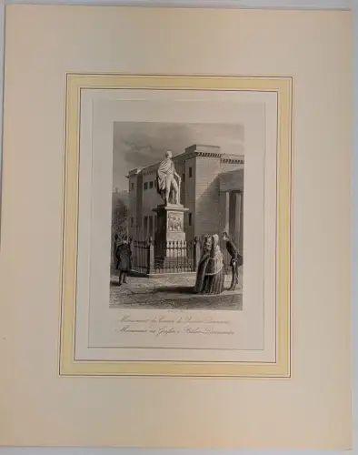 Stahlstich: Monument des Grafen v Bülow-Dennewitz, Payne, Englische Kunstanstalt