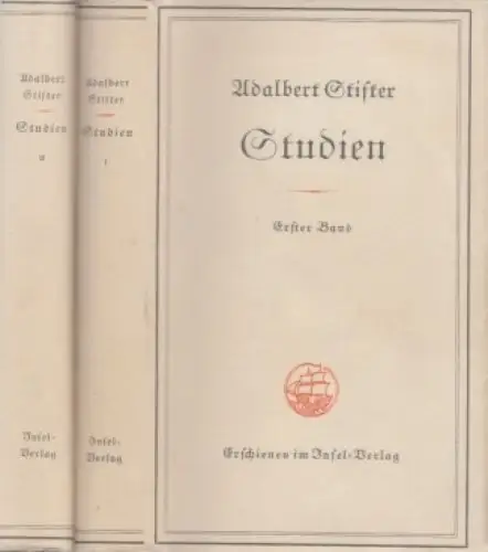 Buch: Studien, Stifter, Adalbert. 2 Bände, 1958, Insel Verlag, gebraucht, gut