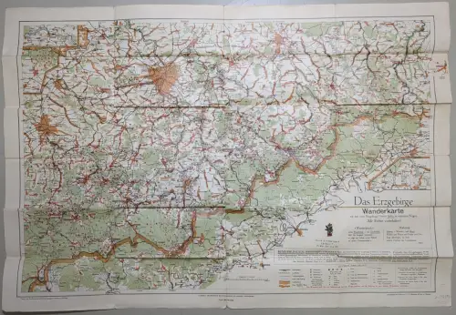 Landkarte:  anonym, Das Erzgebirge - Wanderkarte, o. J., guter Zustand