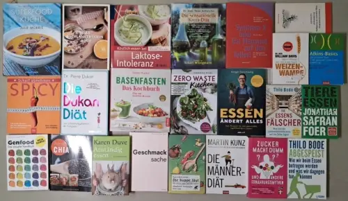 23 Bücher - Großes Buchpaket Gesunde Ernährung & Diät, Ratgeber, Fasten