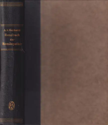 Buch: Handbuch der Homöopathie, Adolph von Gerhardt, 1921, Willmar Schwabe