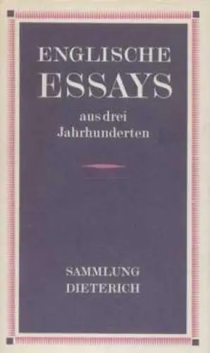 Sammlung Dieterich 350, Englische Essays, Schlösser, Anselm. 1973