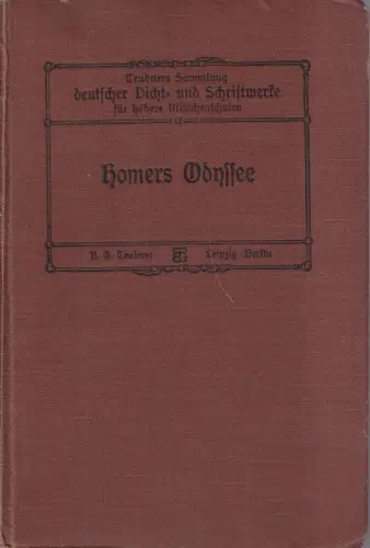 Buch: Homers Odyssee, Teubners Sammlung deutscher Dicht- und Schriftwerke Bd. 12