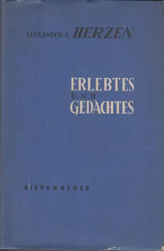 Buch: Erlebtes und Gedachtes, Herzen, Alexander J. 1953, gebraucht, gut