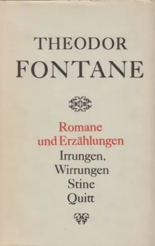 Buch: Irrungen, Wirrungen, Stine, Quitt, Fontane, Theodor. 1973, Aufbau Verlag
