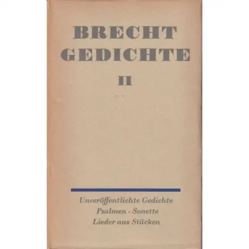 Buch: Gedichte. Band II, Brecht, Bertolt. Gedichte, 1978, Aufbau Verlag