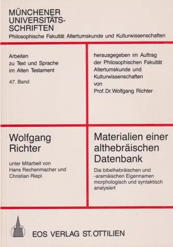 Buch: Materialien einer althebräischen Datenbank, Richter, Wolfgang, 1996, EOS
