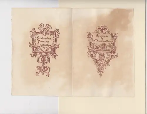 Original Grafik Exlibris: Biblioaber Paolina Monaterssino, Archsuro Monstersfine