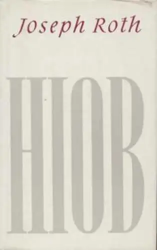 Buch: Hiob, Roman. Roth, Joseph, 1968, St. Benno-Verlag