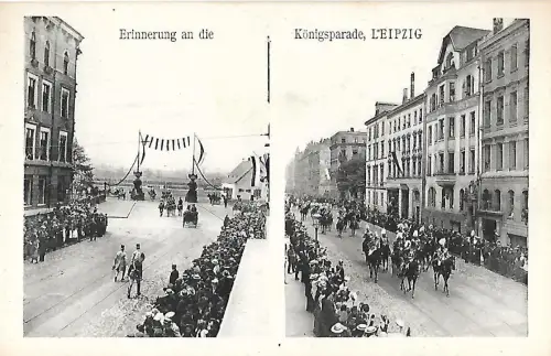 AK Leipzig. Erinnerung an die Königsparade. ca.1905