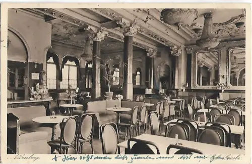 AK Nürnberg. Cafe Gisela. ca. 1930, Postkarte. Ca. 1930, Verlag Max Stadler
