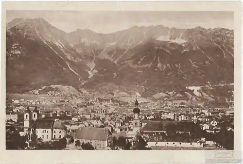 AK Innsbruck vom Berg Isel mit Nordkette. ca. 1925, Postkarte. Serien Nr