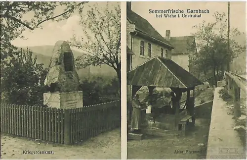 AK Sommerfrische Garnbach bei Wiehe i. Unstruttal. ca. 1916, Postkarte. Ca. 1916