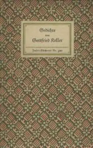 Insel-Bücherei 320, Gedichte, Keller, Gottfried. 1921, Insel-Verlag