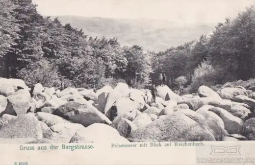 AK Gruss aus der Bergstrasse. Felsenmeer mit Blick auf Reichenbach... Postkarte