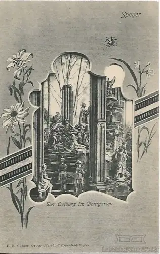 AK Speyer. Der Oelberg im Domgarten. ca. 1915, Postkarte. Serien Nr, ca. 1915