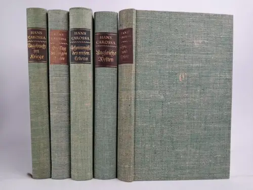 5 Bücher Hans Carossa, Insel Verlag, Führung und Geleit; Ungleiche Welten ...