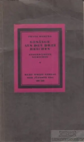 Buch: Gesänge aus den drei Reichen, Werfel, Franz. Bücherei Der jüngste Tag