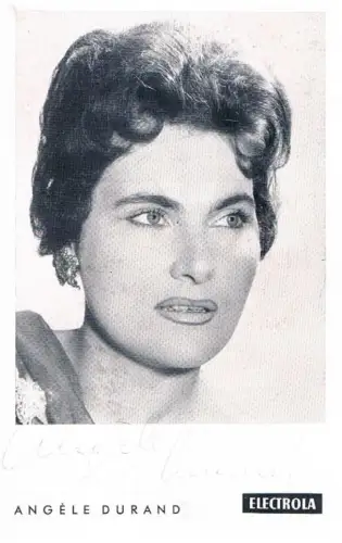 Angele Durand. Autogrammkarte. Signiert, Autogrammkarte, gebraucht, gut