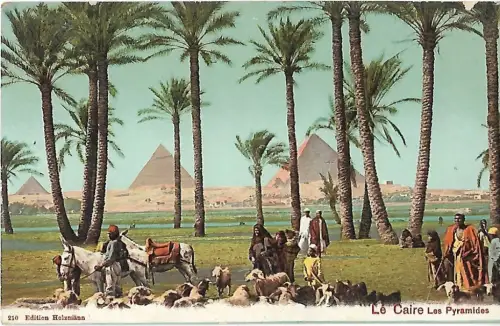 AK Le Caire. Les Pyramides. ca. 1912, Postkarte. Ca. 1912, Verlag Orell Füssli