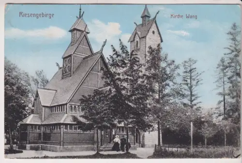 AK Riesengebirge - Kirche Wang, ca. 1912, Schlesische Lichtdruck...Postkarte