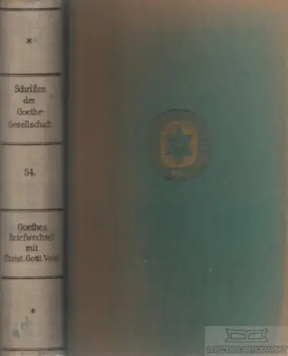 Buch: Goethes Briefwechsel mit Christian Gottlob Voigt. Band II, Tümmler, Hans