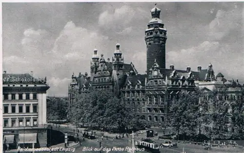 AK Reichsmessestadt Leipzig. Blick auf das Neue Rathaus, Postkarte. Nr. 121