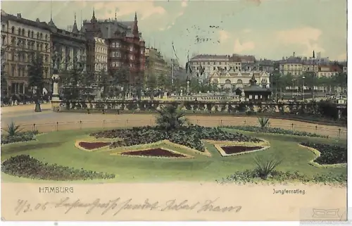 AK Hamburg. Jungfernstieg. ca. 1904, Postkarte. Serien Nr, ca. 1904