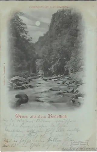 AK Gruss aus dem Bodethal. ca. 1898, Postkarte. Serien Nr, ca. 1898