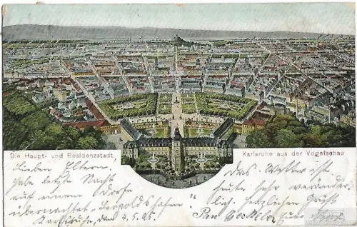 AK Die Haupt- und Residenzstadt Karlsruhe aus der Vogelschau. ca... Postk 272151