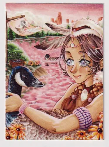 Sammelkarte: Artprint Gans - klonschaf-wolli, Fräulein W., Tierkreiszeichen