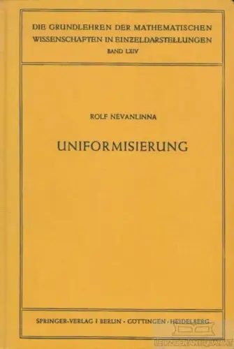 Buch: Uniformisierung, Nevanlinna, Rolf. 1953, Springer Verlag, gebraucht, gut