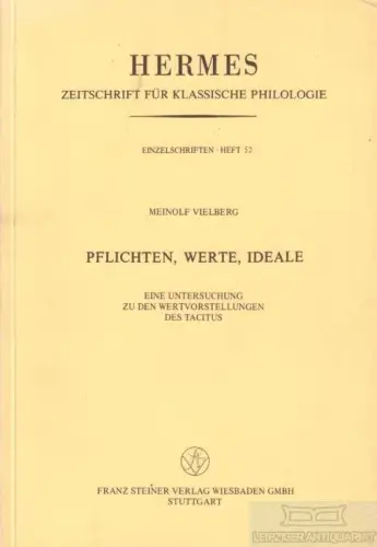Buch: Pflichten, Werte, Ideale, Vielberg, Meinolf. 1987, gebraucht, wie neu