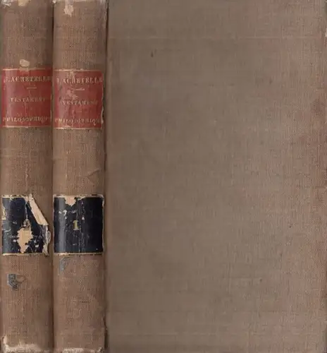 Buch: Terstament Philosophique et Litteraire, Lacretelle, M. Ch. 2 Bände, 1840