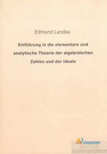 Buch: Einführung in die elementare und analytische Theorie der... Landau, Edmund