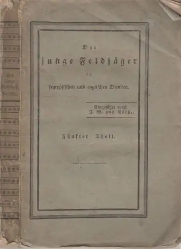 Buch: Der junge Feldjäger, fünfter Teil. Maempel, J. Chr., 1831, Verlags-Comtoir