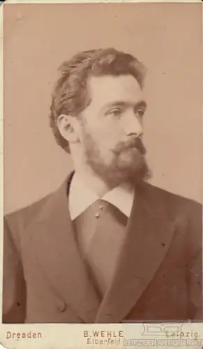 Portrait bürgerlicher Herr mit Vollbart, Fotografie. Fotobild, Atelier B. Wehle