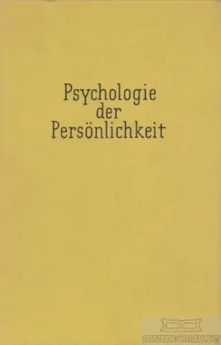 Buch: Psychologie der Persönlichkeit, Remplein, Heinz. 1963, gebraucht, gut