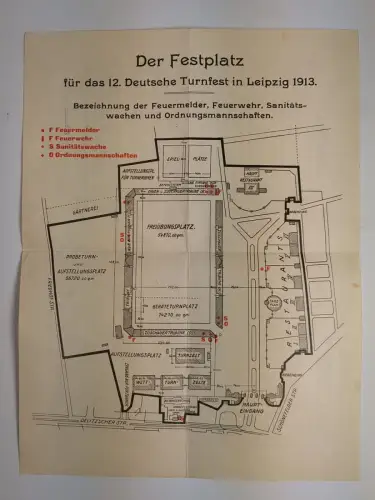 Faltblatt: Der Festplatz für das 12. Deutsche Turnfest in Leipzig 1913