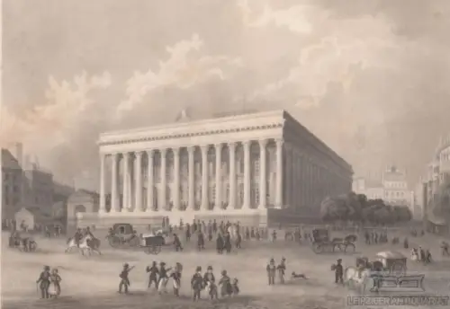 Die Börse in Paris. aus Meyers Universum, Stahlstich. Kunstgrafik, 1850