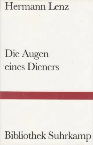 Buch: Die Augen eines Dieners, Lenz, Hermann. 1997, Suhrkamp Verlag, Roman