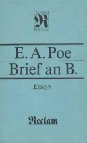 Buch: Briefe an B, Poe, E. A. Reclams Universal-Bibliothek, 1992, Essays