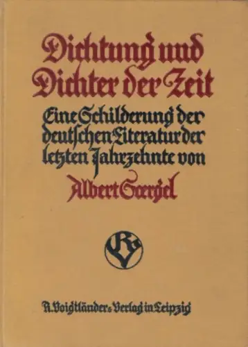 Buch: Dichtung und Dichter der Zeit, Soergel, Albert. 1911