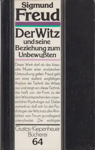 Buch: Der Witz und seine Beziehung zum Unbewußten, Freud, Sigmund. 1989