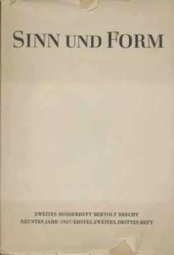 Buch: Sinn und Form, Brecht, Bertolt. Sinn und Form 2. Sonderheft, 1957