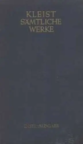 Buch: Sämtliche Werke, Kleist, Heinrich von. Ca. 1950, Insel Verlag