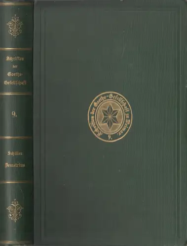 Buch: Schriften der Goethe-Gesellschaft 9, Schillers Demetrius, 1894