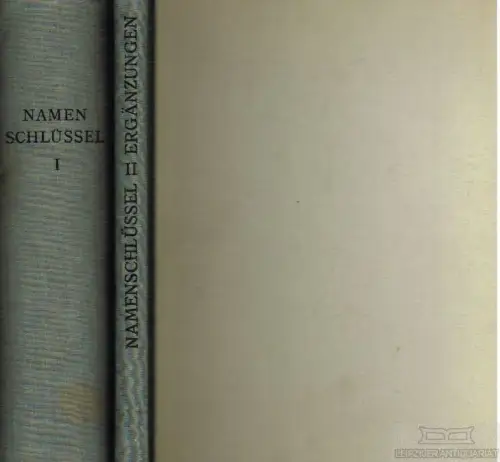 Buch: Namenschlüssel. 2 Bände, 1965 ff, gebraucht, gut