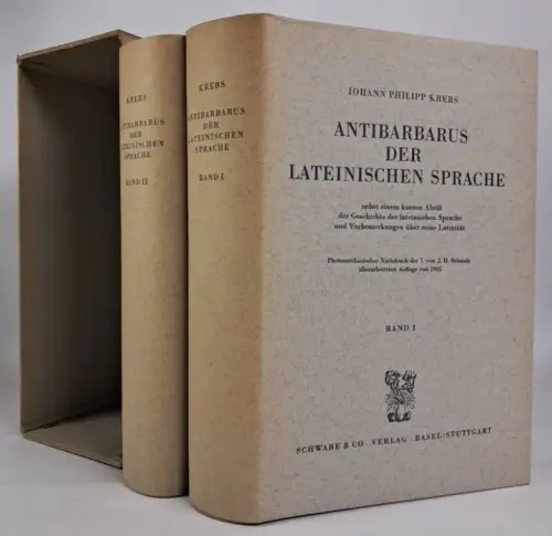 Buch: Antibarbarus der Lateinischen Sprache, Krebs. 2 Bände, 1962, Schwabe & Co.