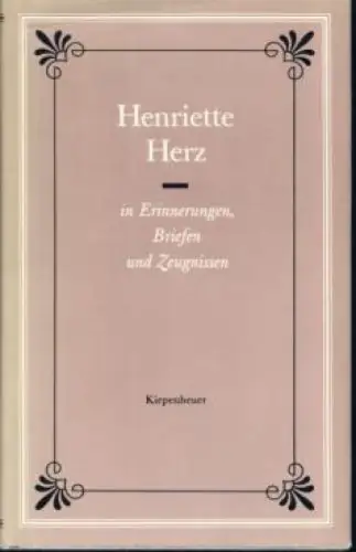 Buch: Henriette Herz in Erinnerungen, Briefen und Zeugnissen, Schmitz, Rainer
